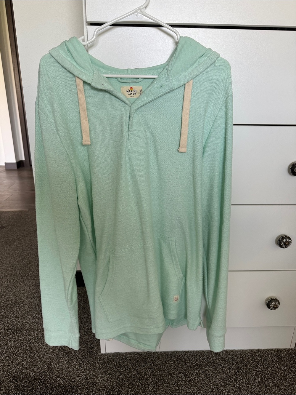 Marine Layer Men's Mint Green Clayton Beach Hoodie Sweater